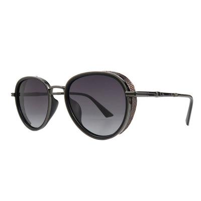 M11006 black round metal sunglasses