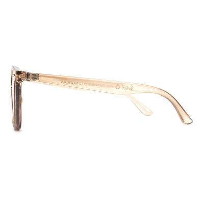 P10741 champagne/crystal amber square pc/tr90 sunglasses