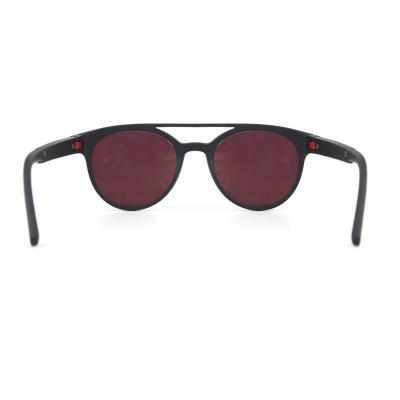 P10763 black round pc/tr90 sunglasses