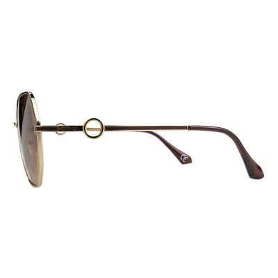 M11007 gold geometric metal sunglasses