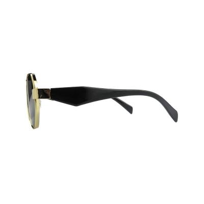 M11055 gold geometric metal sunglasses