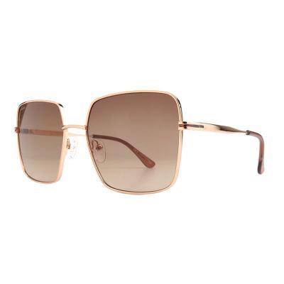 M11049 rose gold square metal sunglasses