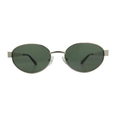 M11051 silver/gunmetal oval metal sunglasses