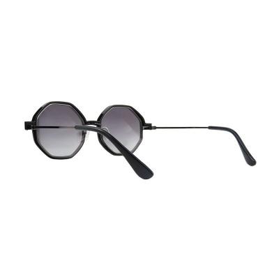M11042 black geometric metal sunglasses
