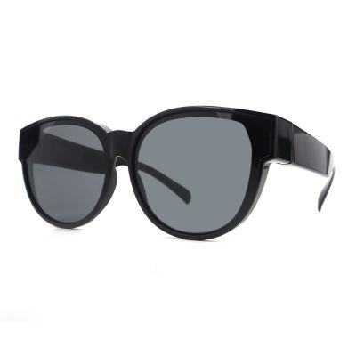P10777 black round pc/tr90 sunglasses
