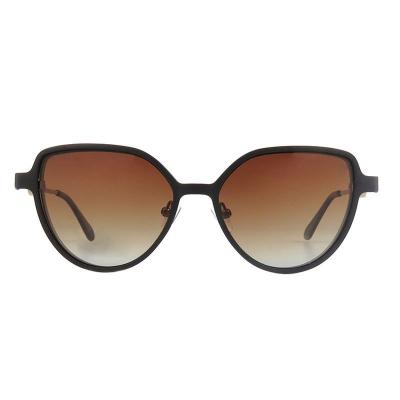 M11034 black round metal sunglasses