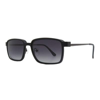M11038 matte black square metal sunglasses