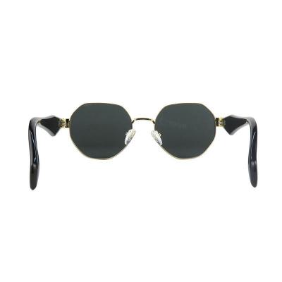 M11055 gold geometric metal sunglasses