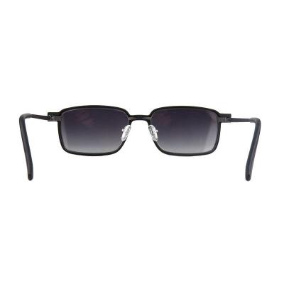 M11038 matte black square metal sunglasses