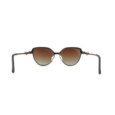 M11034 black round metal sunglasses