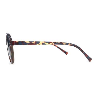 P10797 blue tortoiseshell round pc/tr90 sunglasses