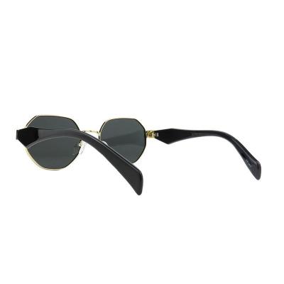 M11055 gold geometric metal sunglasses