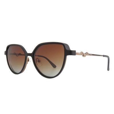 M11034 black round metal sunglasses