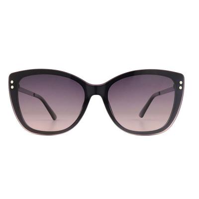 M11031 black cat eye metal sunglasses