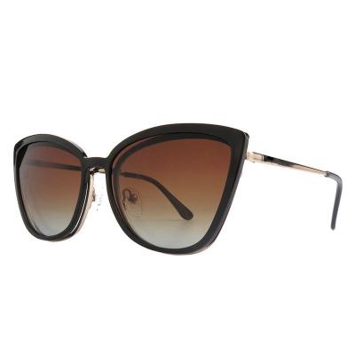 M11032 black cat eye metal sunglasses