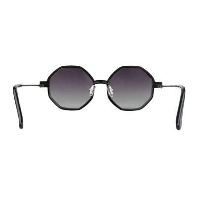 M11042 black geometric metal sunglasses