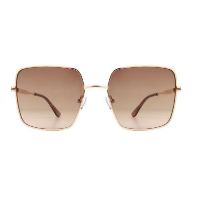 M11049 rose gold square metal sunglasses