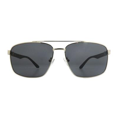M11053 silver/gold two-tone square metal sunglasses