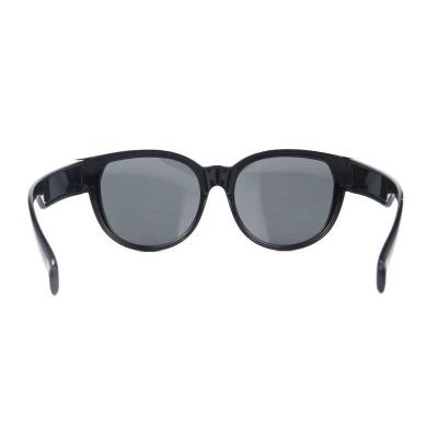 P10777 black round pc/tr90 sunglasses
