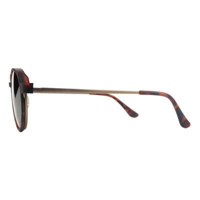 M11035 tortoiseshell round metal sunglasses