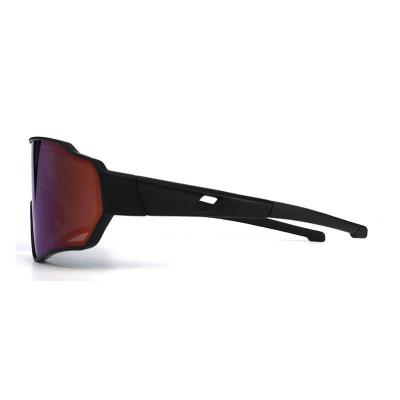 P10855 black shield pc/tr90 sunglasses