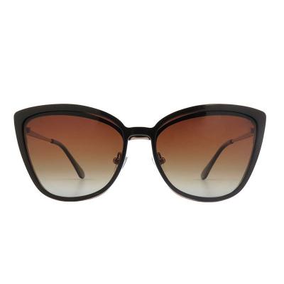 M11032 black cat eye metal sunglasses