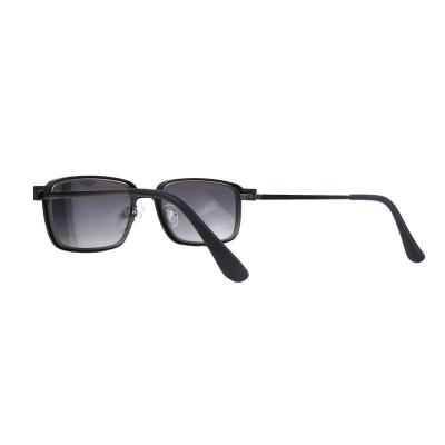 M11038 matte black square metal sunglasses