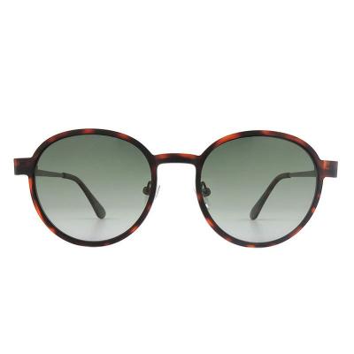 M11035 tortoiseshell round metal sunglasses