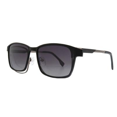 M11045 black with silver/gunmetal accents square metal sunglasses
