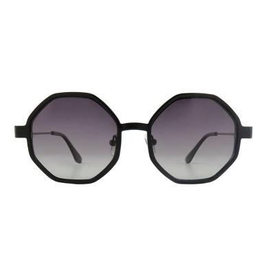 M11042 black geometric metal sunglasses