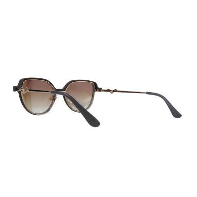 M11034 black round metal sunglasses