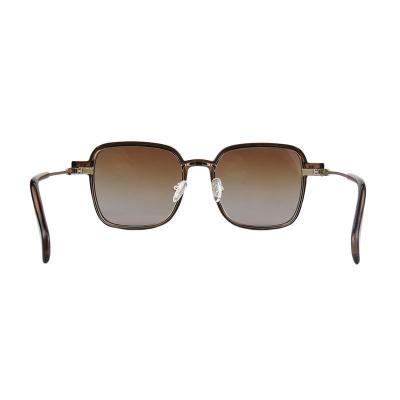 M11039 dark brown square metal sunglasses