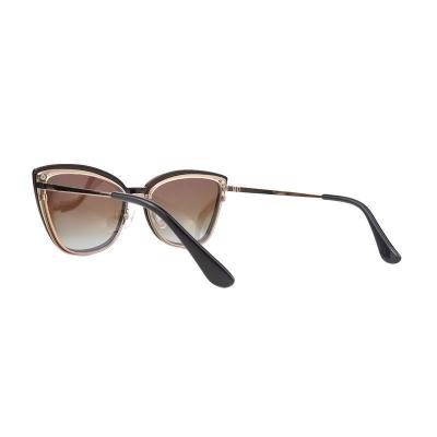 M11032 black cat eye metal sunglasses