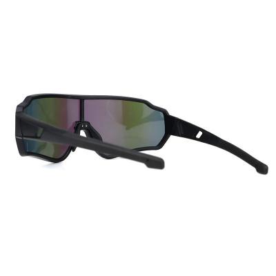 P10855 black shield pc/tr90 sunglasses