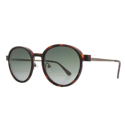 M11035 tortoiseshell round metal sunglasses