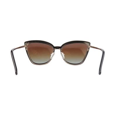 M11032 black cat eye metal sunglasses