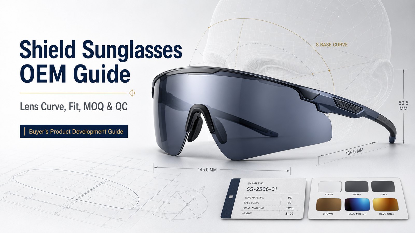 Shield Sunglasses OEM Guide: Lens Curve, Fit, MOQ, and QC for Buyers