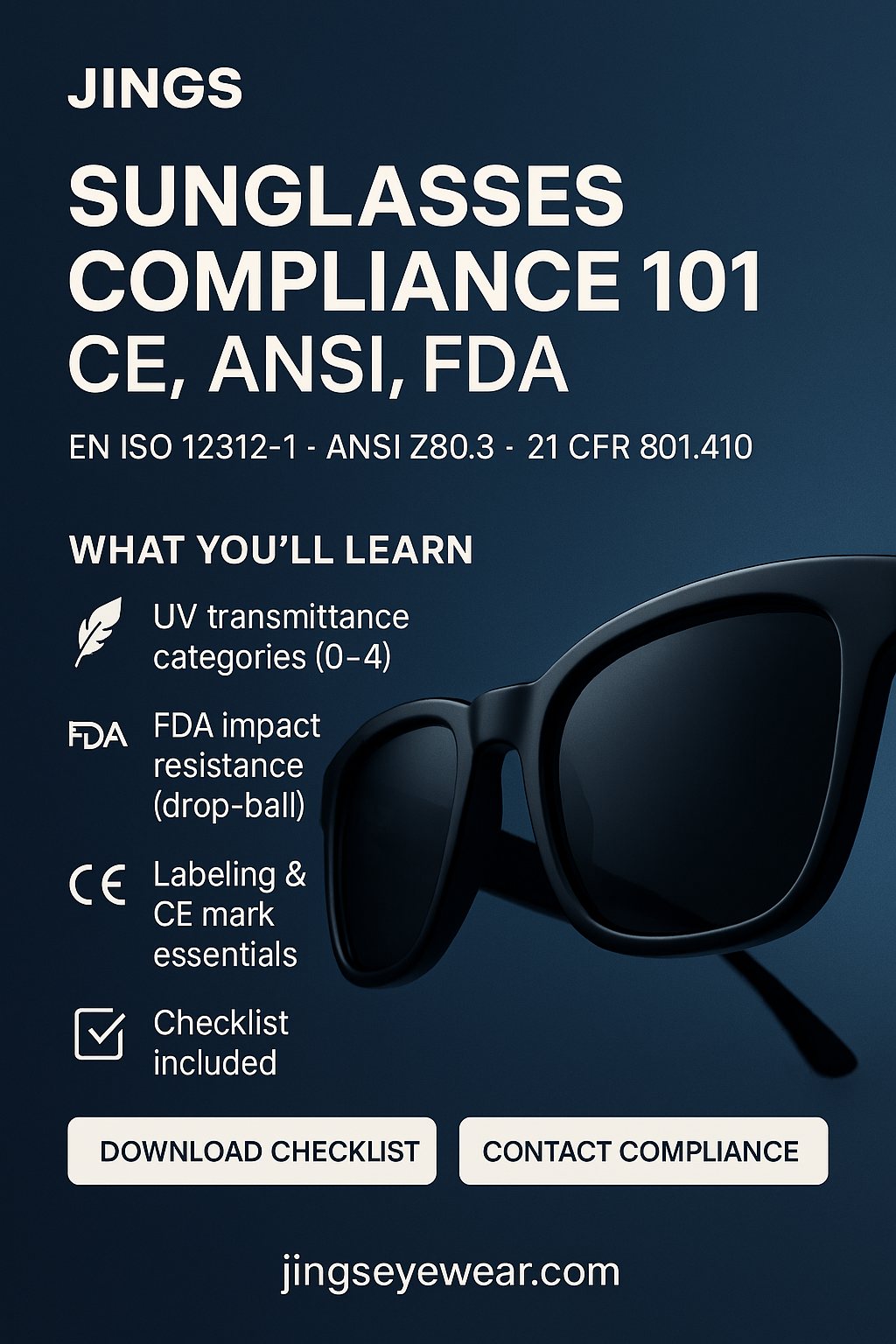 Sunglasses Compliance 101 — CE (EN ISO 12312-1), ANSI Z80.3 & FDA 21 CFR 801.410